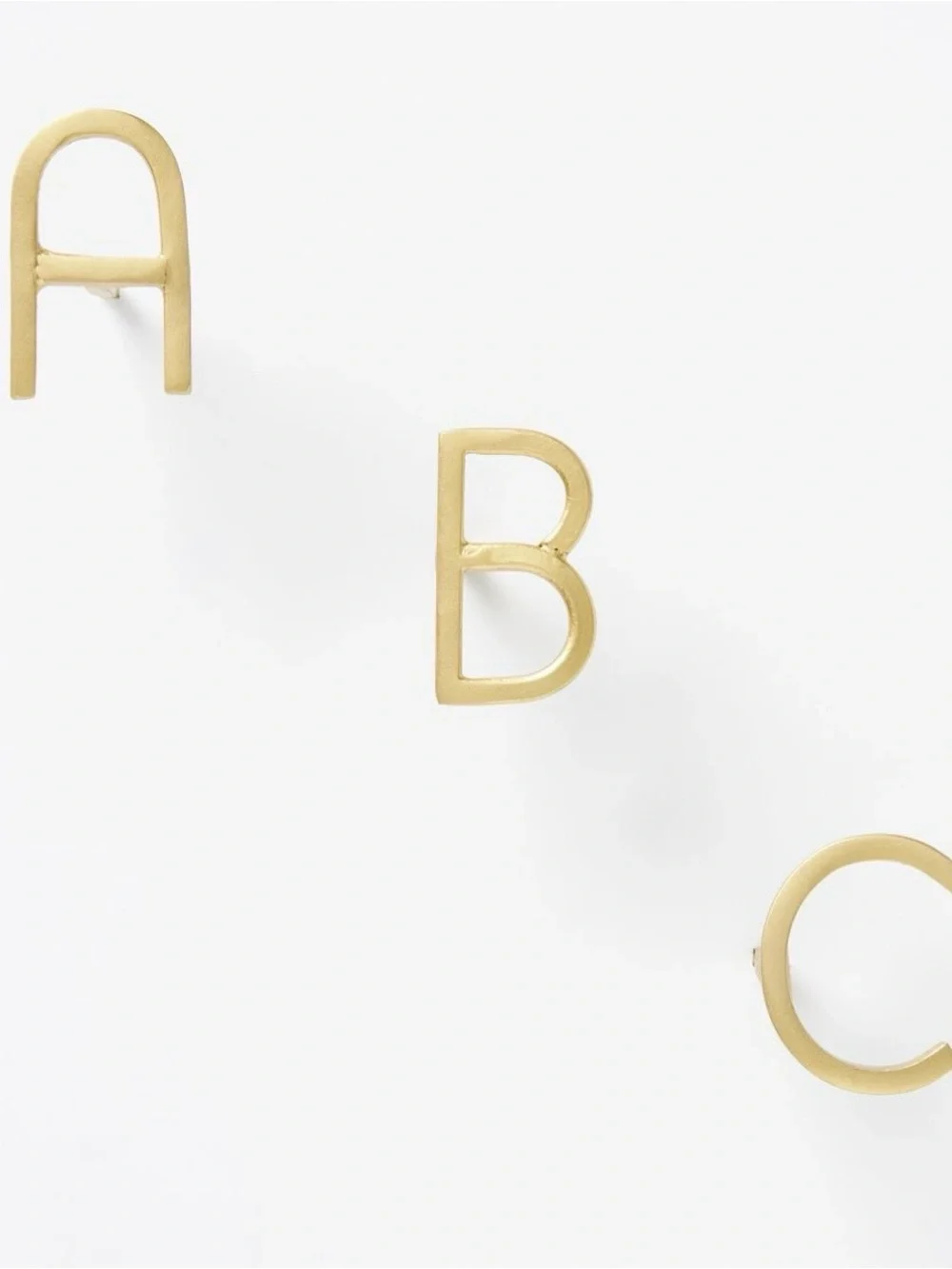 Anthropologie Monogram Nails - HELLO (set of five) - bronze gold finish